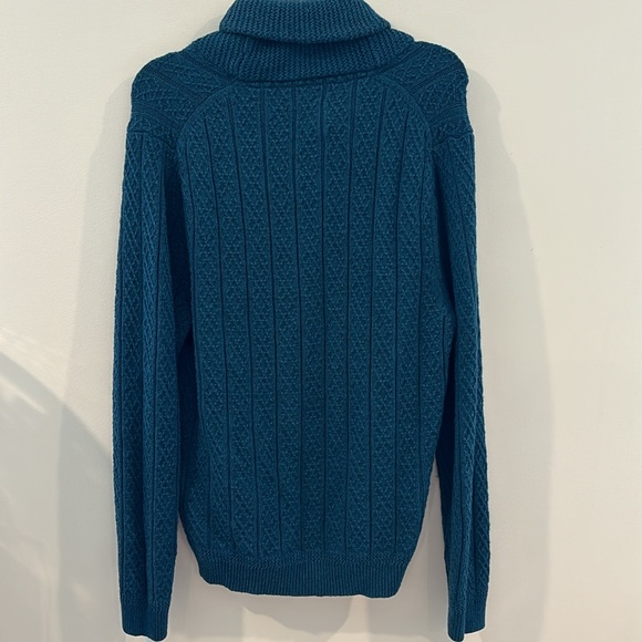 The Oobe Teal Cowl Neck Sweater Knit Collegiate Grandpa-core Preppy MSRP $298 - Picture 7 of 11
